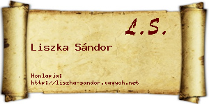 Liszka Sándor névjegykártya