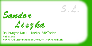 sandor liszka business card